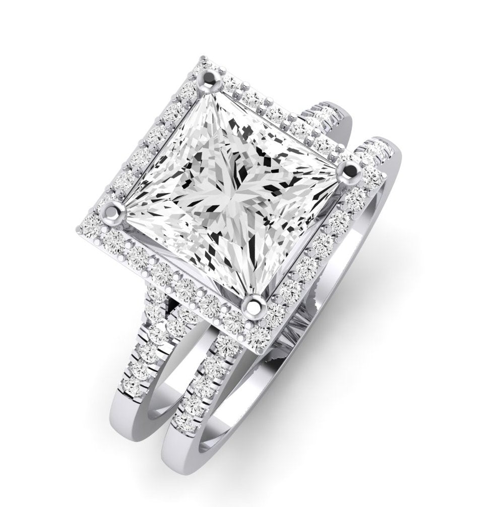 Desert Rose Diamond Matching Band Only (engagement Ring Not Included) For Ring With Princess Center whitegold