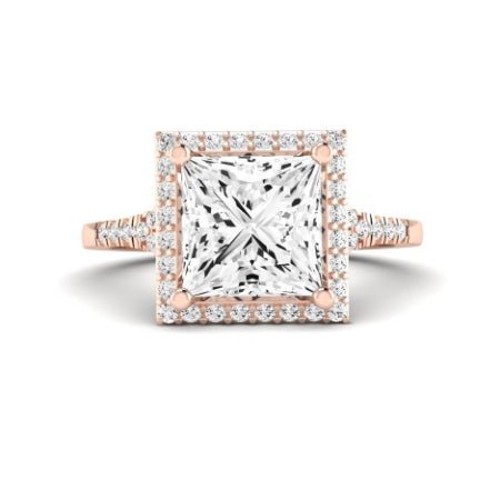 Desert Rose Diamond Matching Band Only (engagement Ring Not Included) For Ring With Princess Center rosegold