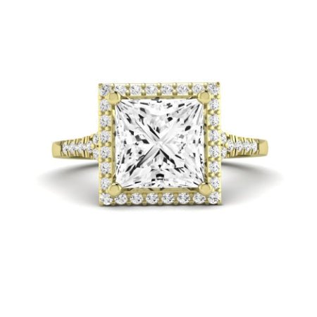 Desert Rose Diamond Matching Band Only (engagement Ring Not Included) For Ring With Princess Center yellowgold
