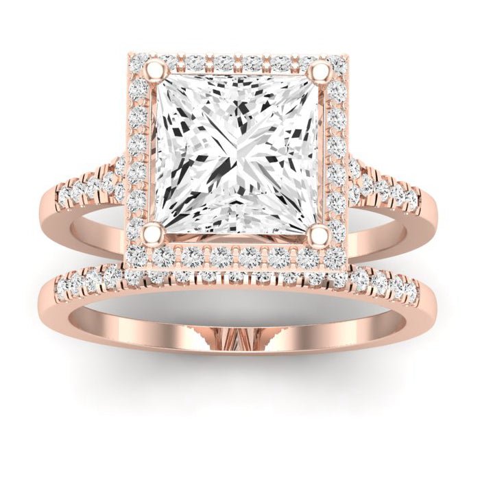 Desert Rose Diamond Matching Band Only (engagement Ring Not Included) For Ring With Princess Center rosegold