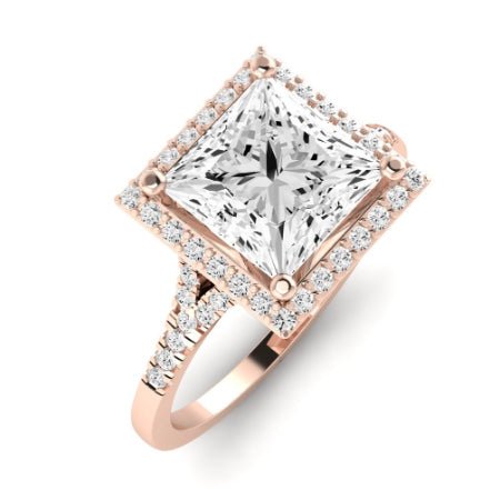 Desert Rose Diamond Matching Band Only (engagement Ring Not Included) For Ring With Princess Center rosegold