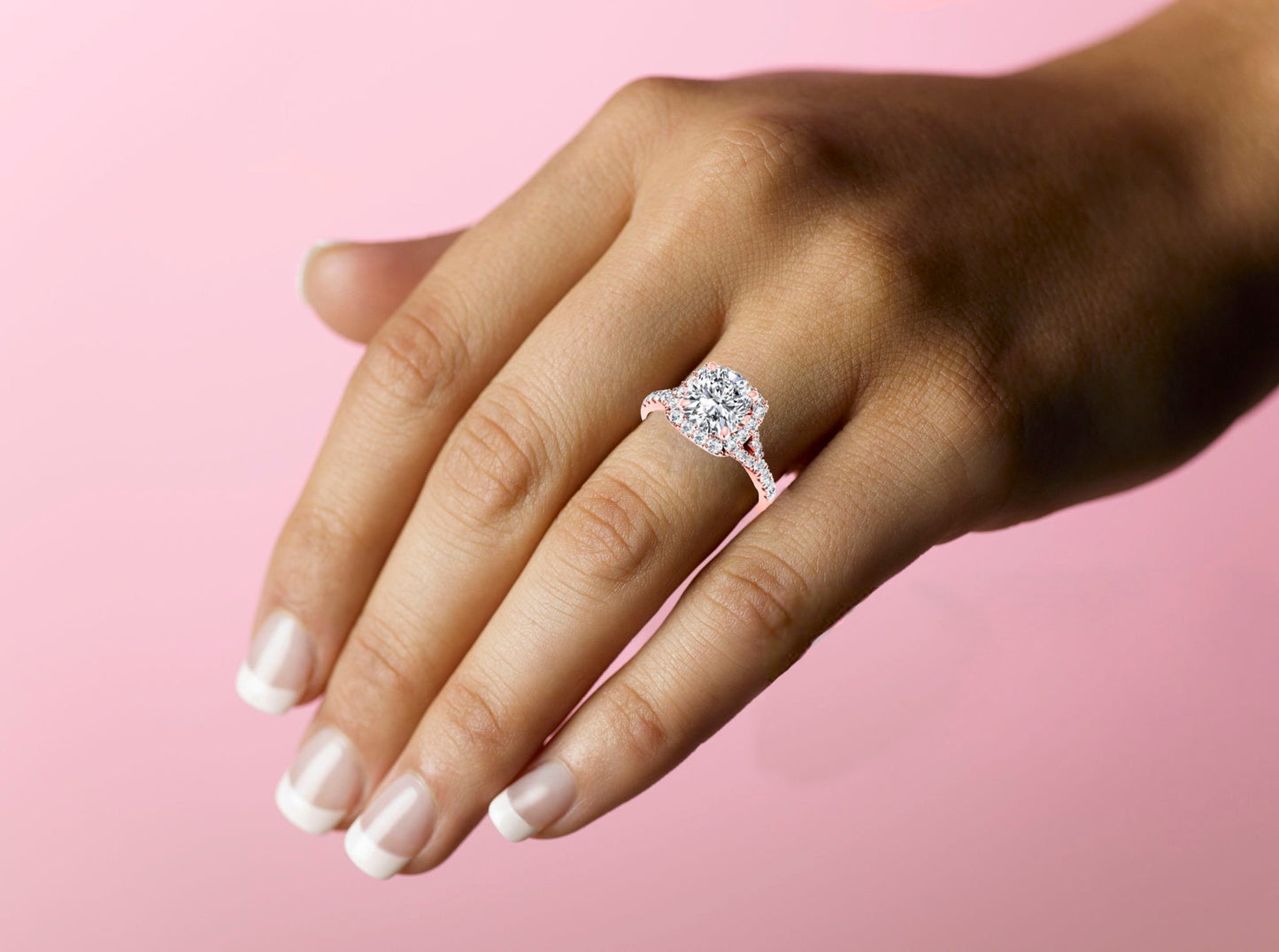 Desert Rose - GIA Natural Round Diamond Bridal Set