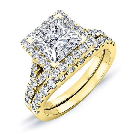 Desert Rose Princess Moissanite Bridal Set yellowgold