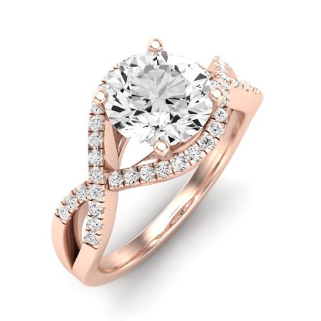 Dianella Diamond Matching Band Only (does Not Include Engagement Ring) For Ring With Round Center rosegold