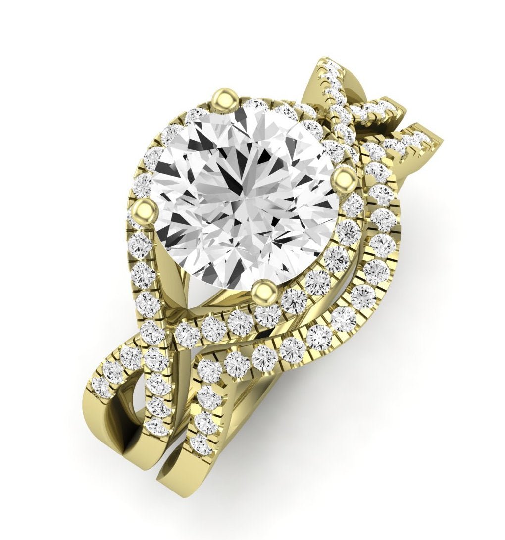 Dianella Diamond Matching Band Only (does Not Include Engagement Ring) For Ring With Round Center yellowgold