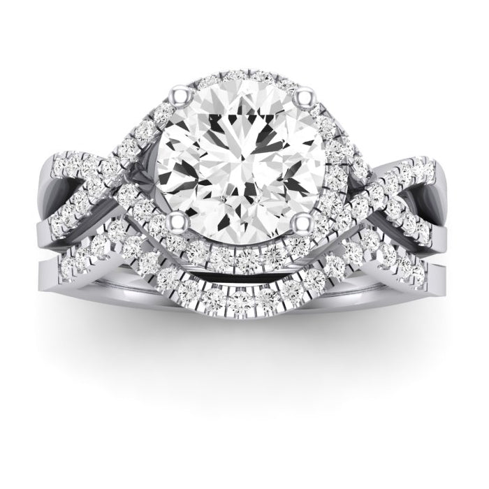 Dianella Diamond Matching Band Only (does Not Include Engagement Ring) For Ring With Round Center whitegold
