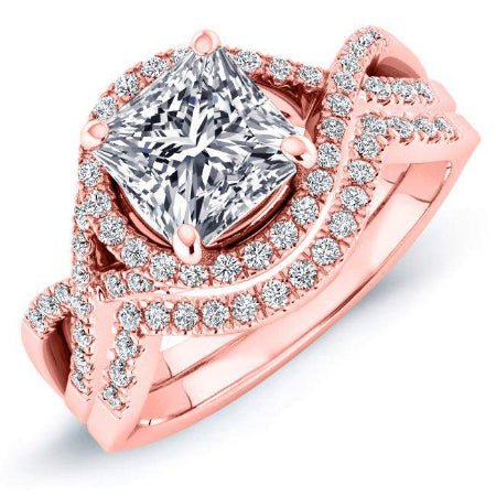 Dianella Princess Moissanite Bridal Set rosegold