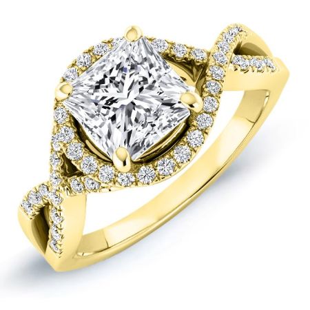Dianella Princess Moissanite Bridal Set yellowgold
