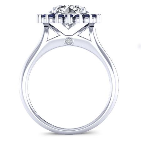 Dicentra Round Moissanite Bridal Set whitegold