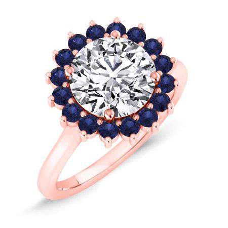 Dicentra Round Moissanite Bridal Set rosegold