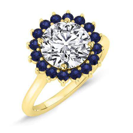 Dicentra Round Moissanite Bridal Set yellowgold