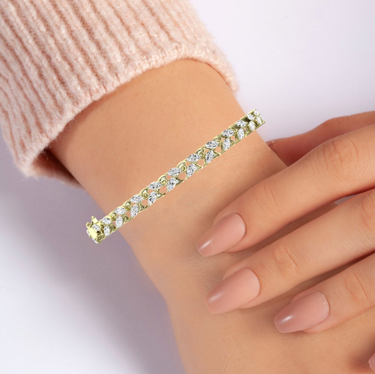 Edina Classic Marquise Moissanite Bracelet yellowgold
