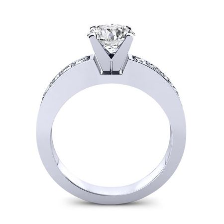 Eliza Diamond Matching Band Only (engagement Ring Not Included) For Ring With Round Center whitegold