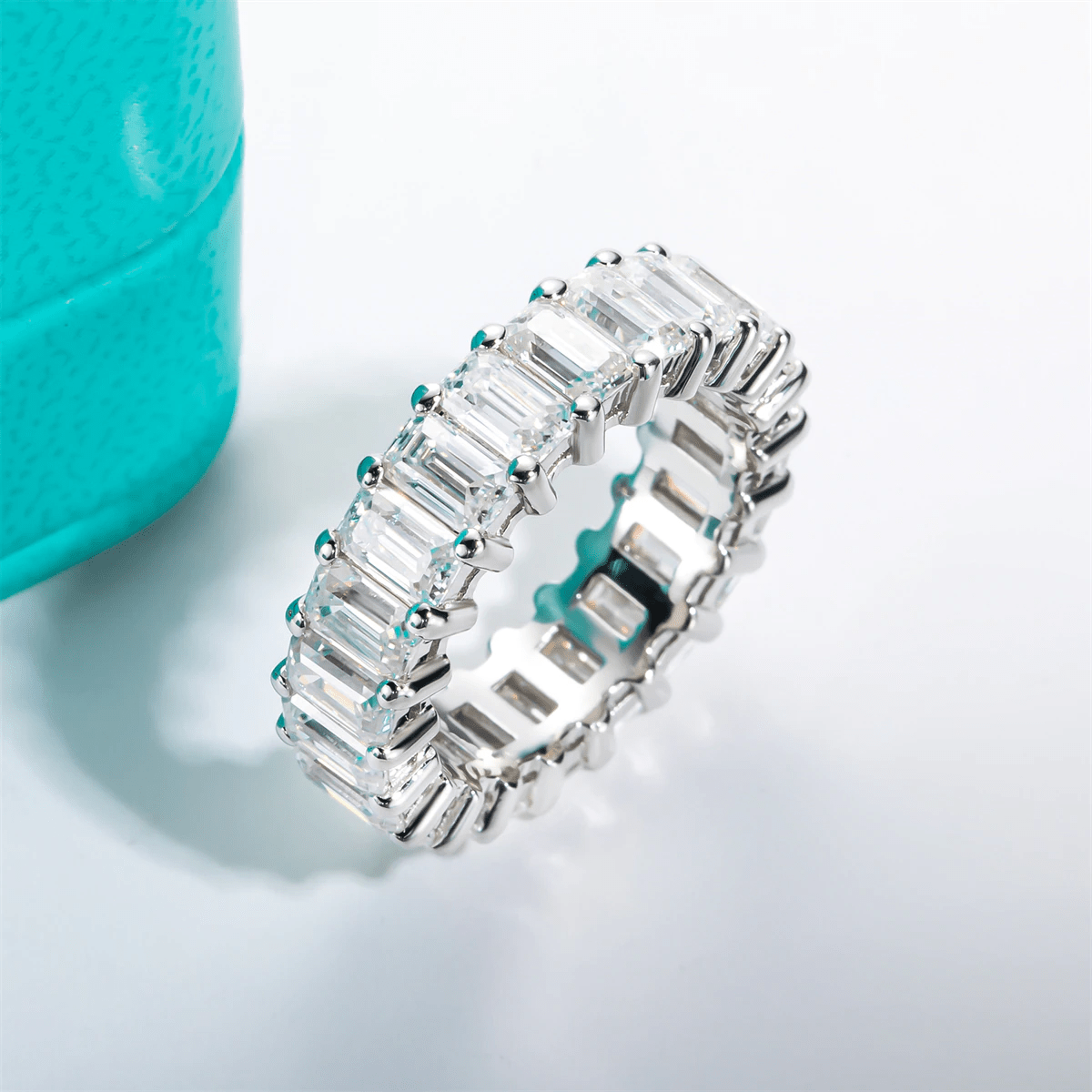 Emerald Cut Lab Diamond Eternity Band