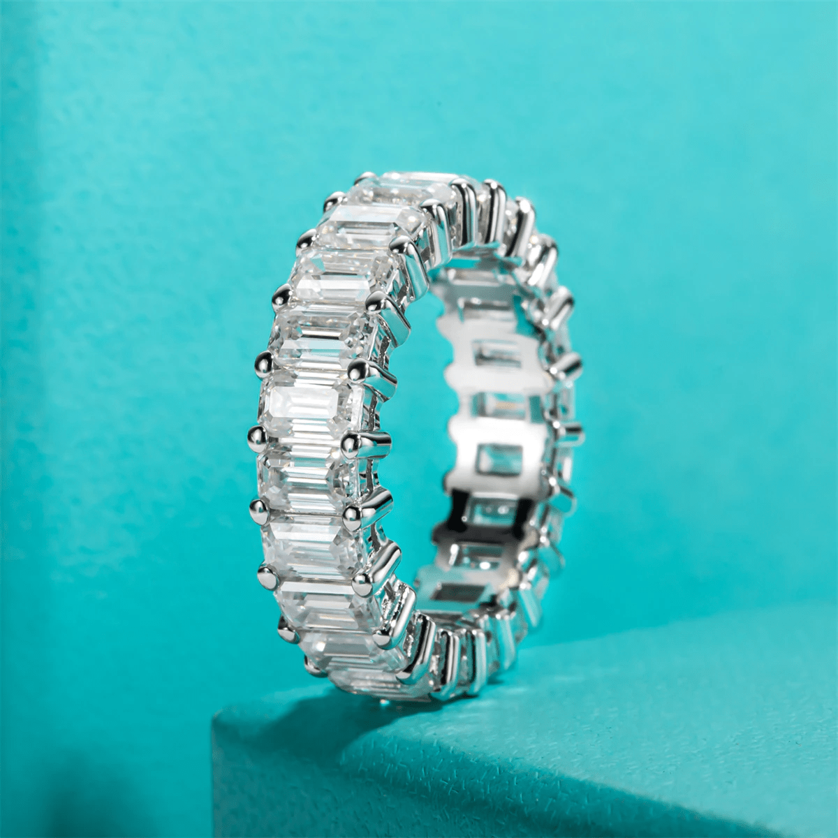 Emerald Cut Lab Diamond Eternity Band