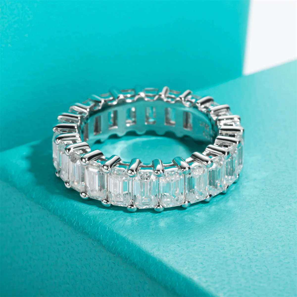 Emerald Cut Lab Diamond Eternity Band
