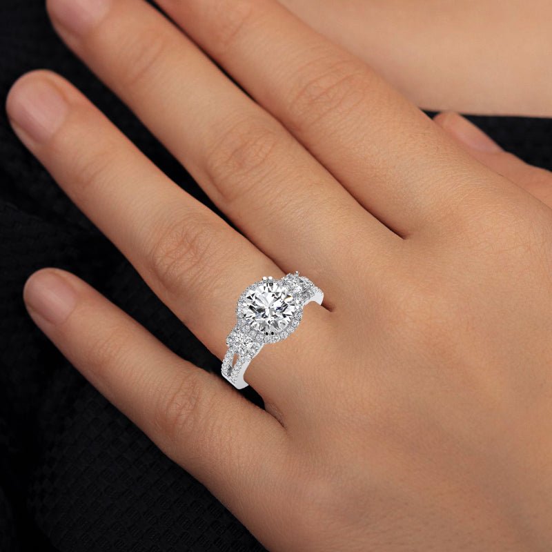 Erica Round Moissanite Engagement Ring whitegold