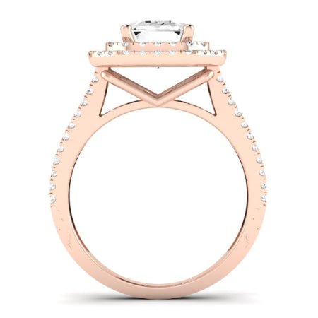 Flora Emerald Moissanite Bridal Set rosegold
