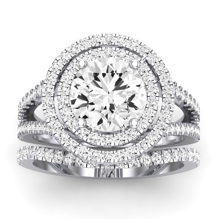 Flora - Round Diamond Bridal Set (Clarity Enhanced)