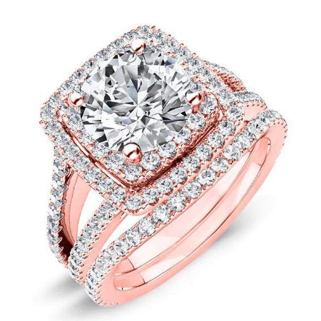 Flora Round Moissanite Bridal Set rosegold
