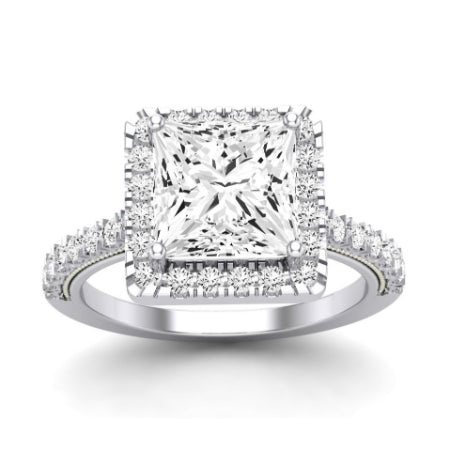 Florizel Diamond Matching Band Only (does Not Include Engagement Ring) For Ring With Princess Center whitegold