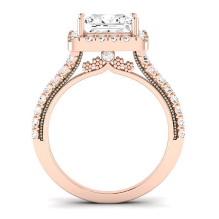 Florizel Diamond Matching Band Only (does Not Include Engagement Ring) For Ring With Princess Center rosegold