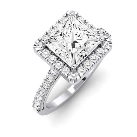 Florizel Diamond Matching Band Only (does Not Include Engagement Ring) For Ring With Princess Center whitegold