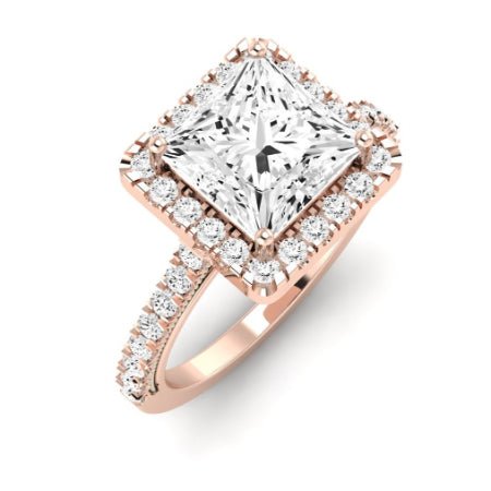 Florizel Diamond Matching Band Only (does Not Include Engagement Ring) For Ring With Princess Center rosegold