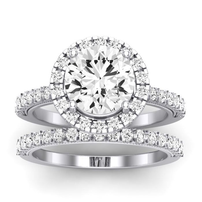 Florizel - GIA Natural Round Diamond Bridal Set