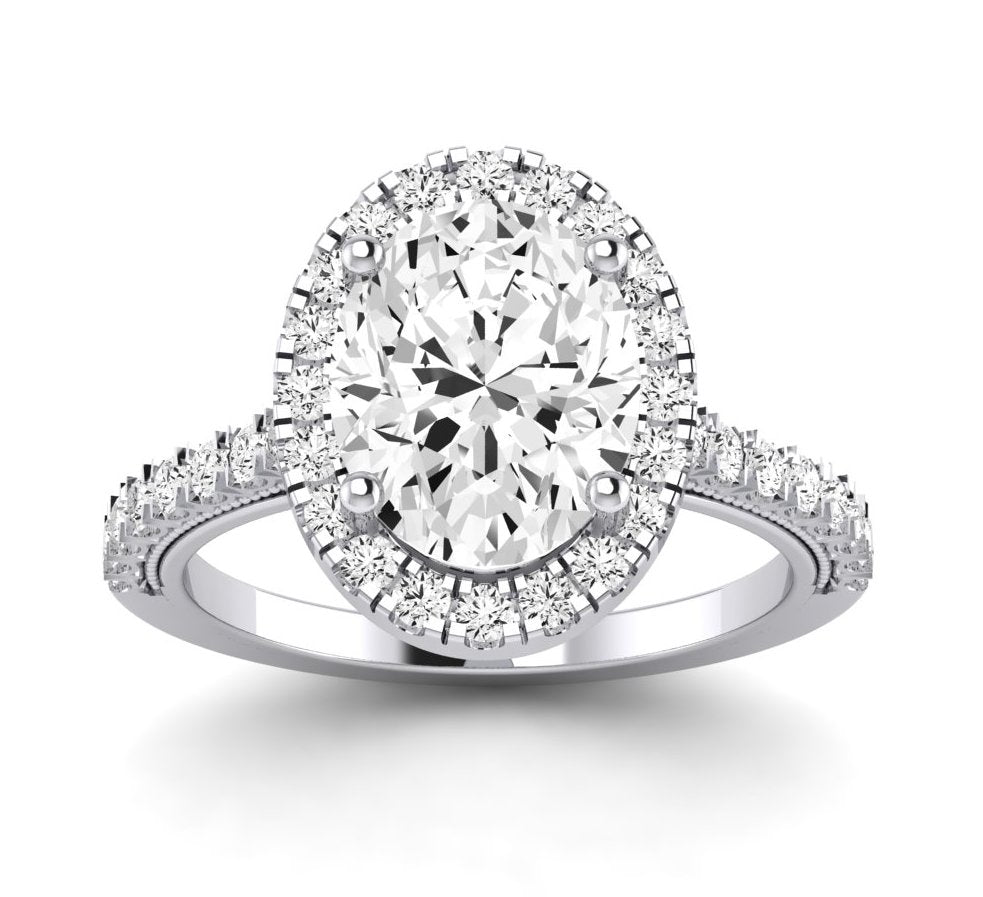 Florizel Oval Moissanite Engagement Ring whitegold