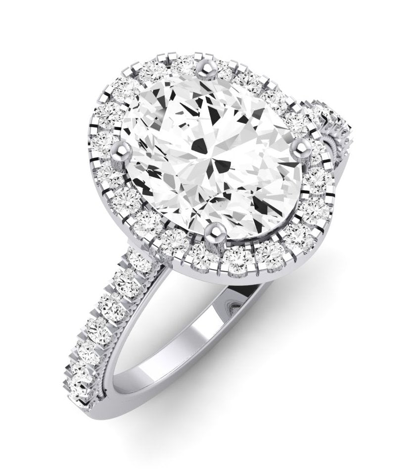 Florizel Oval Moissanite Engagement Ring whitegold