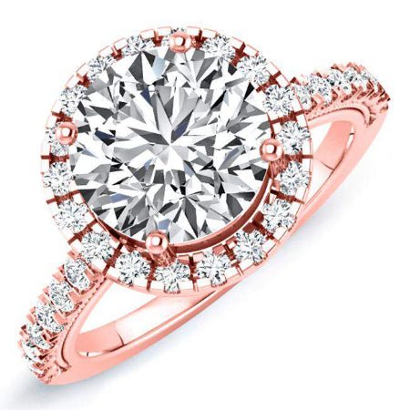 Florizel Round Moissanite Engagement Ring rosegold