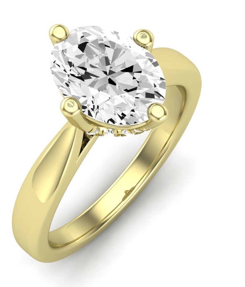 Gardenia Oval Moissanite Engagement Ring yellowgold