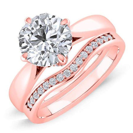 Gardenia Round Moissanite Bridal Set rosegold