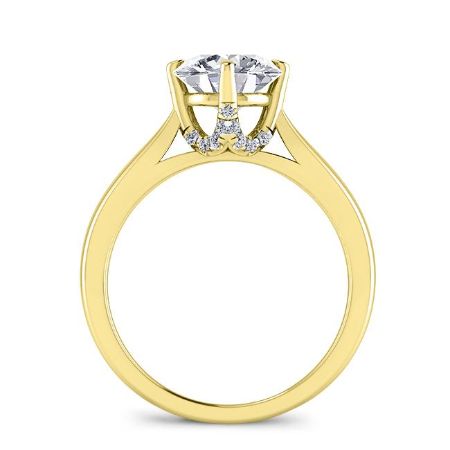 Gardenia Round Moissanite Engagement Ring yellowgold