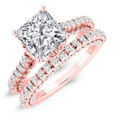 Garland Princess Moissanite Bridal Set rosegold