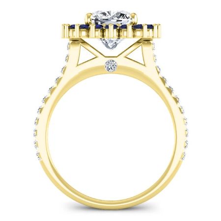 Gazania Cushion Moissanite Bridal Set yellowgold