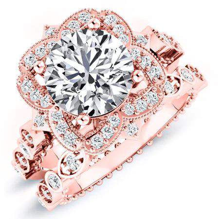 Hana Round Moissanite Bridal Set rosegold
