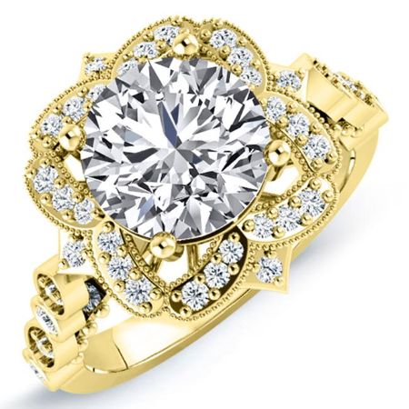 Hana Round Moissanite Bridal Set yellowgold