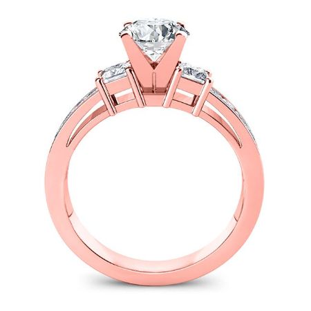 Hazel Round Moissanite Engagement Ring rosegold