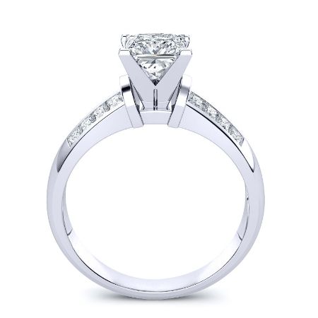 Heather Diamond Matching Band Only (engagement Ring Not Included) For Ring With Princess Center whitegold