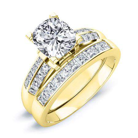 Heather - GIA Natural Cushion Diamond Bridal Set