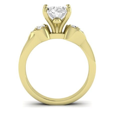 Hibiscus Moissanite Matching Band Only (does Not Include Engagement Ring) For Ring With Oval Center yellowgold