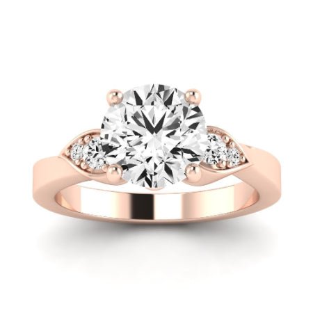 Hibiscus Moissanite Matching Band Only (does Not Include Engagement Ring) For Ring With Round Center rosegold