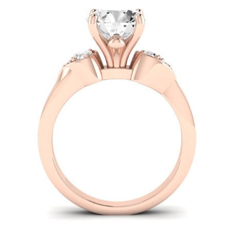 Hibiscus Moissanite Matching Band Only (does Not Include Engagement Ring) For Ring With Round Center rosegold