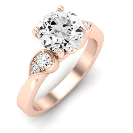 Hibiscus Moissanite Matching Band Only (does Not Include Engagement Ring) For Ring With Round Center rosegold