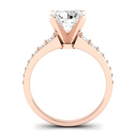 Holly Moissanite Matching Band Only (does Not Include Engagement Ring) For Ring With Round Center rosegold