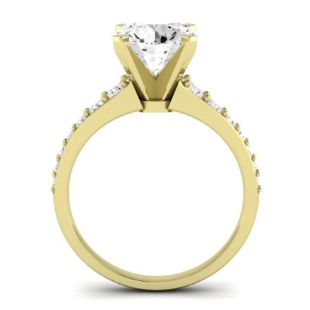 Holly Moissanite Matching Band Only (does Not Include Engagement Ring) For Ring With Round Center yellowgold