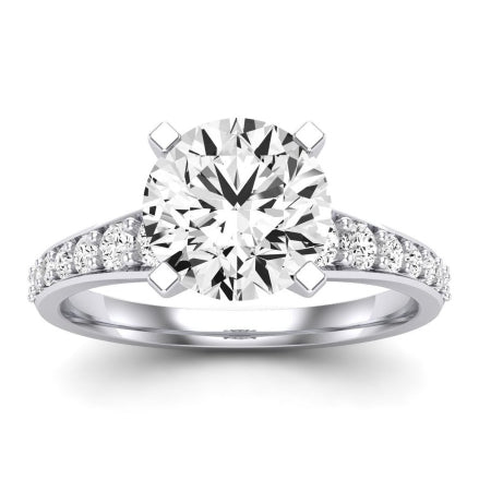 Holly Moissanite Matching Band Only (does Not Include Engagement Ring) For Ring With Round Center whitegold