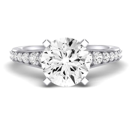 Holly Moissanite Matching Band Only (does Not Include Engagement Ring) For Ring With Round Center whitegold